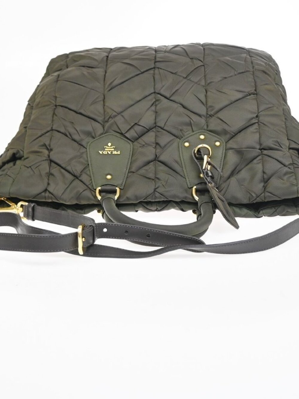 PRADA Tessuto 2Way Shoulder Hand Tote Bag Nylon Leather Brown GHW Italy 76KD027 - Picture 5 of 16